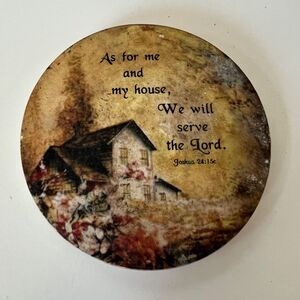 Decorative Farmhouse Wall Art Sign or Coaster Featuring Bible Verse Joshua 24:15